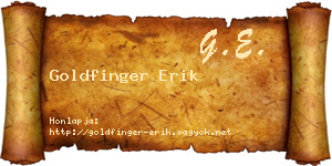 Goldfinger Erik névjegykártya